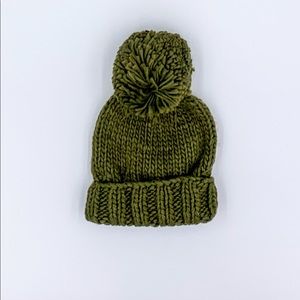 Olive Pom Beanie